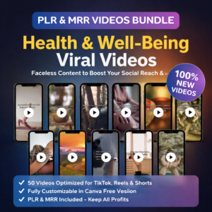 Health & Wellbeing Faceless Video Content Pack – MRR & PLR Included