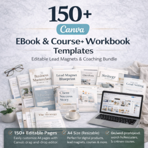 150+ Editable Canva eBook & Course Workbook Templates – Create & Sell Digital Products