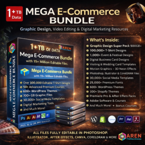 Mega E-Commerce Design, Video Editing & Digital Marketing Bundle