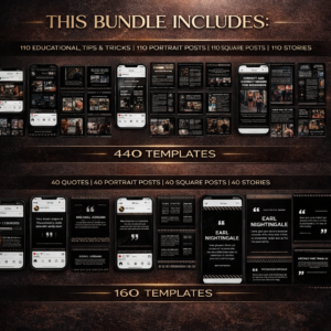 1100+ Fitness & Wellness Instagram Canva Templates (PLR & MRR Resell Rights)