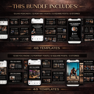 1100+ Fitness & Wellness Instagram Canva Templates (PLR & MRR Resell Rights)