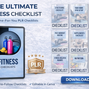 Fitness Checklist & Coaching Journal (30 Pages) | Canva Editable | PLR Resell Rights