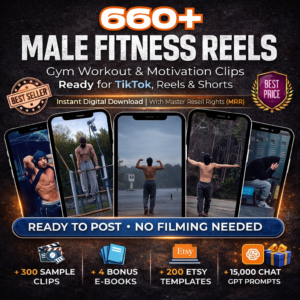 660+ Male Fitness Reels Bundle (MRR)