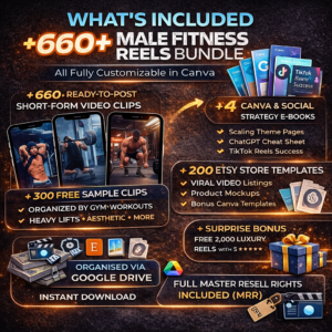 660+ Male Fitness Reels Bundle (MRR)