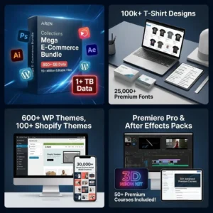 Mega E-Commerce Design, Video Editing & Digital Marketing Bundle